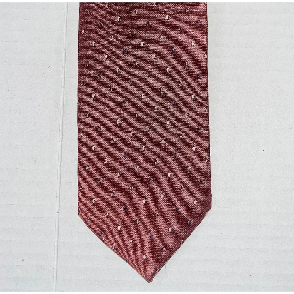 Wembley Necktie Mens Burgundy Micro Dot Silk‎ Blend Classic Formal 3 Inch